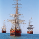 Ships borrowed from a Barcelona theme park embark on the mission.